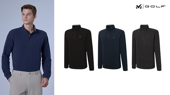밀레골프 파격특가! 기모 하프 집업 셔츠 3종, 남성