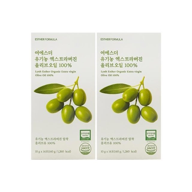 에스더포뮬러 여에스더 유 기농 엑스트라버진 올리브오일 100 10g x 14포 x 2박스