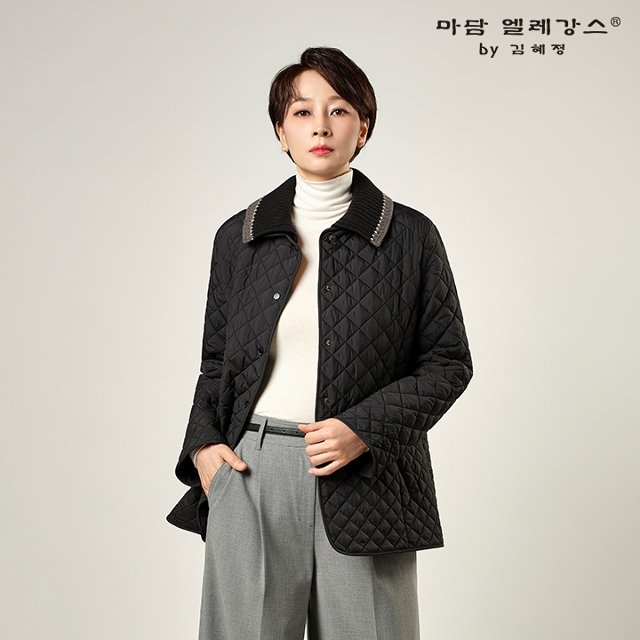 26FW 마담엘레강스 아벨 니트카라 퀼팅 자켓
