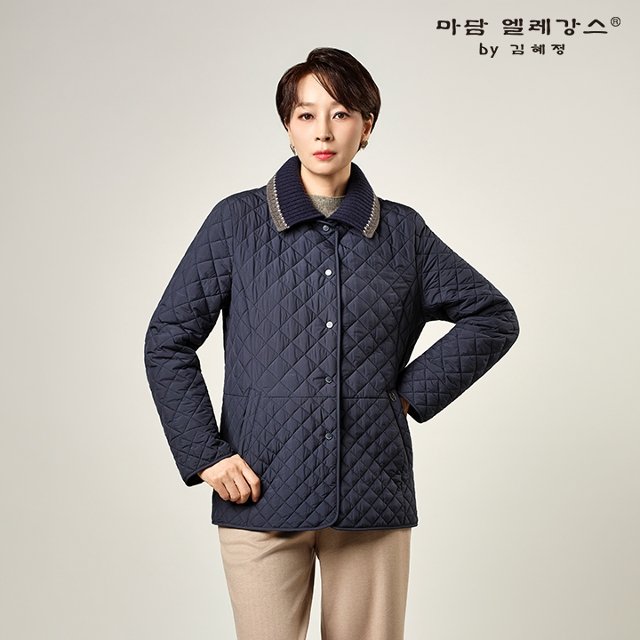 26FW 마담엘레강스 아벨 니트카라 퀼팅 자켓