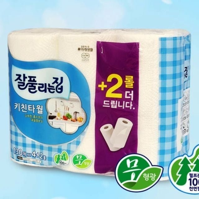 미래생활 잘풀리는집 엠보싱 키친타월 키친타올 6롤 (W71734C)