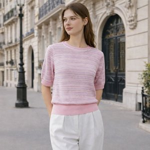 올리브그린 A30 24SS 메탈글리터 썸머 스트라이프 니트3종+슬리브리스