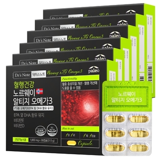팔레오 닥터스노트 혈행건강 노르웨이 알티지오메가3 6박스 6개월분