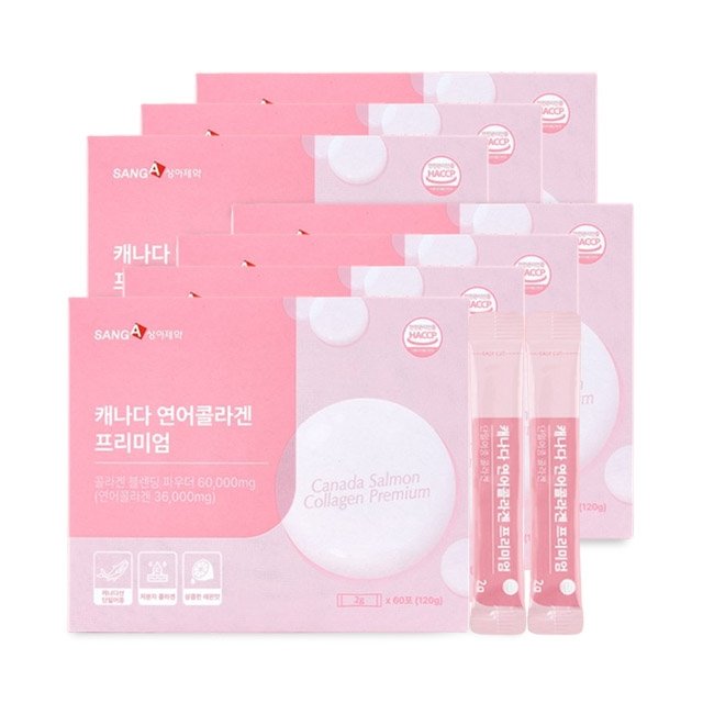 [단독구성]캐나다 연어콜라겐 프리미엄 6박스(총 12개월분)+프로폴리스 스프레이 증정