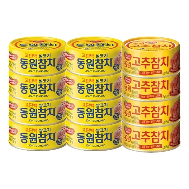 동원 라이트스탠다드 85g x 8캔 + 고추참치 85g x 4캔