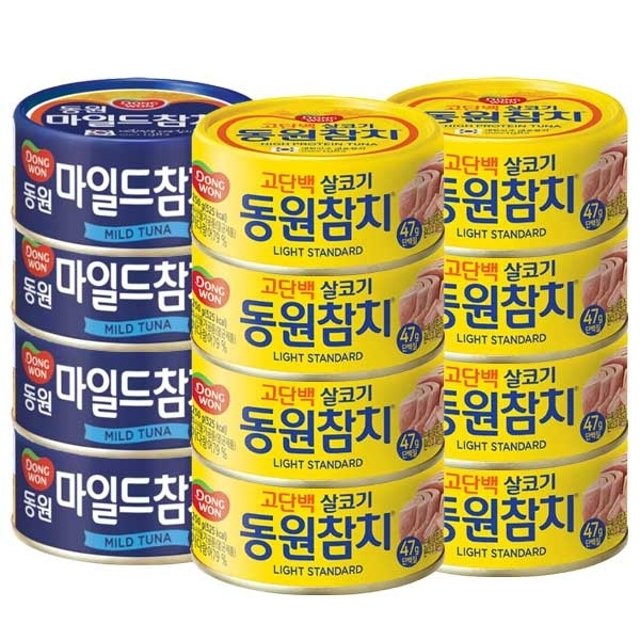 동원 라이트스탠다드 85g x 8캔 + 마일드참치 90g x 4캔