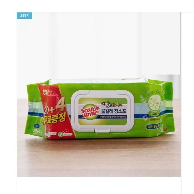 3M 더블액션 플러스 물걸레 청소포 대형 20매 습식청소포 막대청소포 (WE5C382)