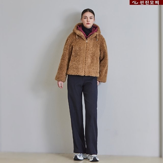 선진모피 컬리 후드 자켓 1종