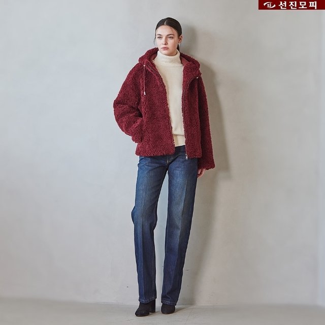 선진모피 컬리 후드 자켓 1종