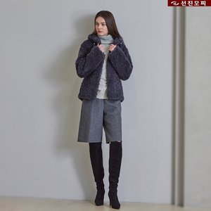 선진모피 컬리 후드 자켓 1종