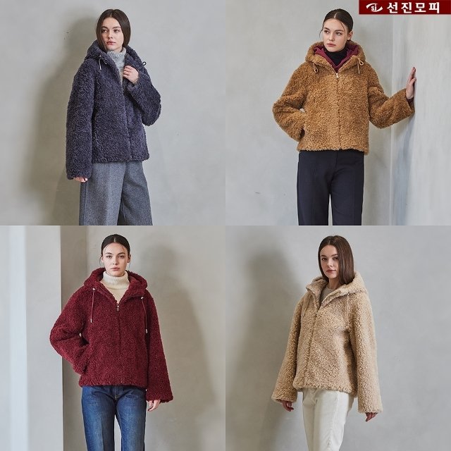 선진모피 컬리 후드 자켓 1종