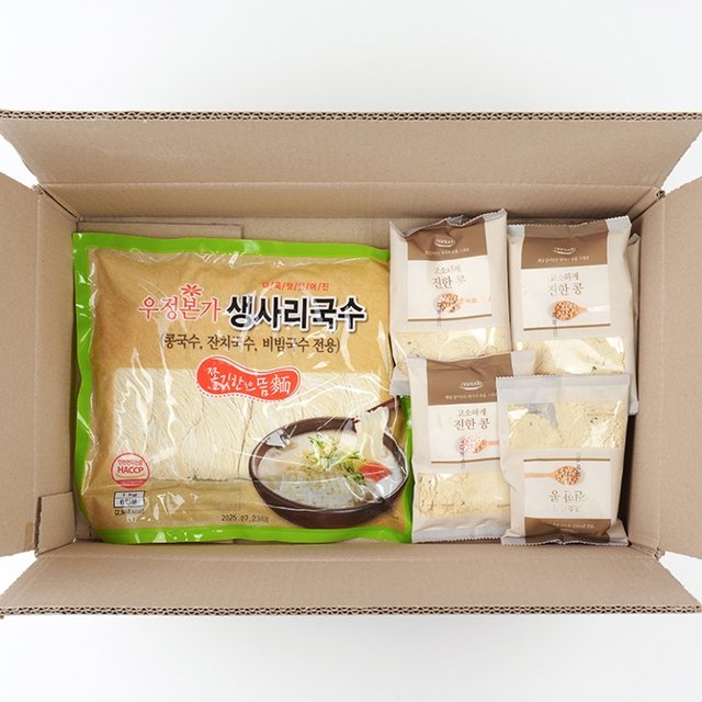 [전라도 청년] 진한 콩국물 생면 콩국수 6인분 2세트 (생면+콩가루)