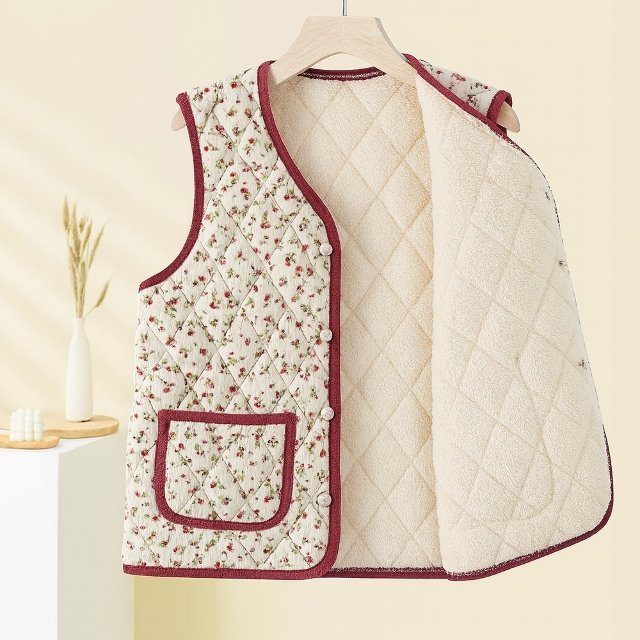 신상 엄마선물 코듀로이 퀼팅조끼 김장 캠핑 홈웨어 융털조끼