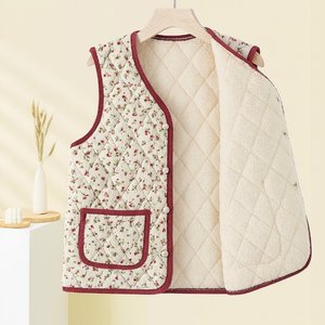 신상 엄마선물 코듀로이 퀼팅조끼 김장 캠핑 홈웨어 융털조끼