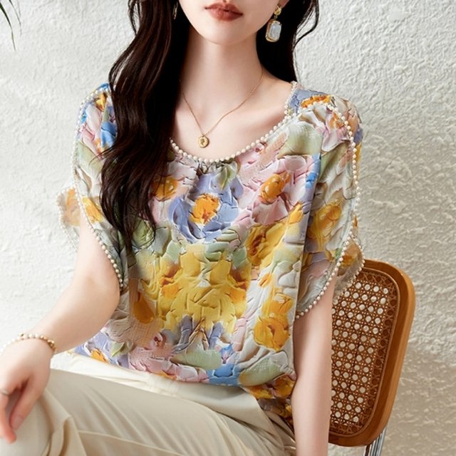 [비니브] 바티스 진주장식 블라우스