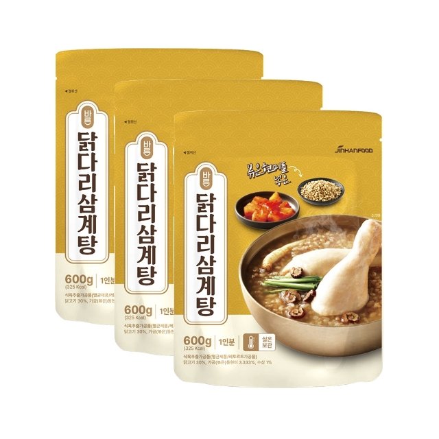 진한식품 바른 닭다리삼계탕 600g x3개