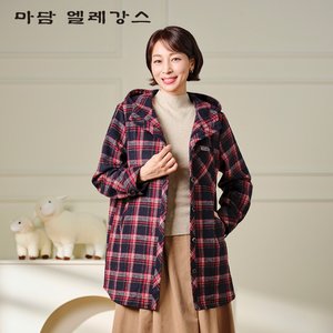 [시즌오프] 마담엘레강스 첼시 후드 체크 울자켓 1종