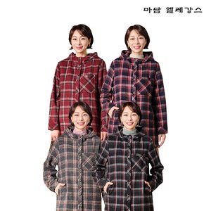 [시즌오프] 마담엘레강스 첼시 후드 체크 울자켓 1종