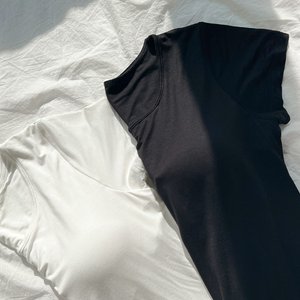 [어나더디] 투인원 모달 브라캡 티셔츠 4종세트(블랙2+화이트2)