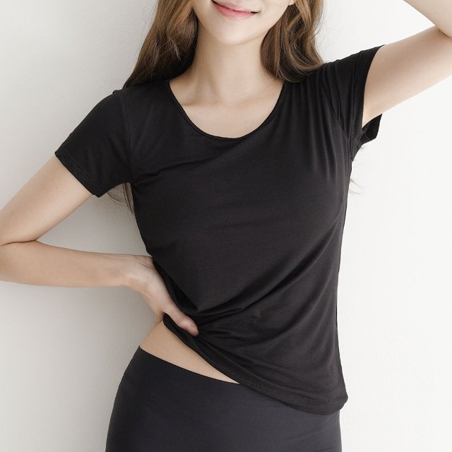 [어나더디] 투인원 모달 브라캡 티셔츠 4종세트(블랙2+화이트2)