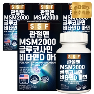 순수식품 관절엔MSM 2000 글루코사민 비타민D 아연 4박스(240정)