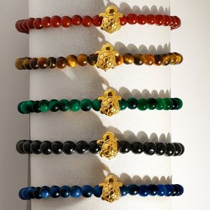 골드앤 순금 24K 황금 거북이 천연석 비즈 팔찌 소