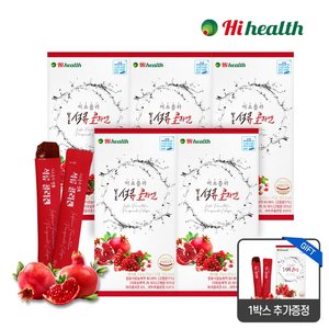 ★[쇼핑엔티 단독구성] (5+1) 하이헬스 탱글탱글 석류 콜라겐 젤리 (20g x 15포) 6박스(총 90포)