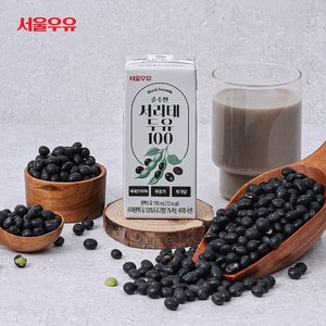서울우유 순수한 국산콩 서리태 두유 100 190ml 16팩-쥐눈이콩 검은콩 약콩 두유