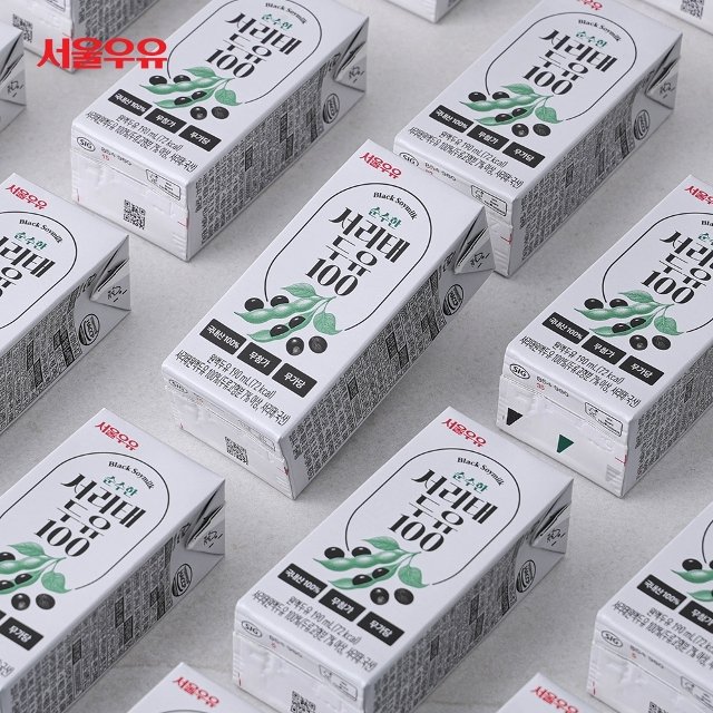 서울우유 순수한 국산콩 서리태 두유 100 190ml 16팩-쥐눈이콩 검은콩 약콩 두유
