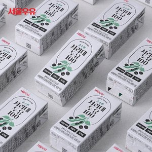 서울우유 순수한 국산콩 서리태 두유 100 190ml 16팩-쥐눈이콩 검은콩 약콩 두유