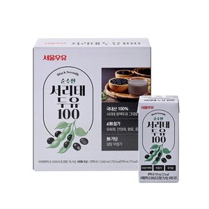 서울우유 순수한 국산콩 서리태 두유 100 190ml 16팩-쥐눈이콩 검은콩 약콩 두유