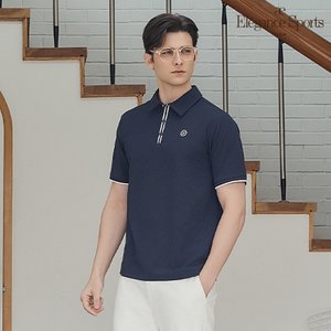 [Elégance Sports] 26SS 남성 썸머 메쉬 시어서커 카라 티셔츠 2종