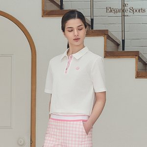 [Elégance Sports] 26SS 여성 썸머 메쉬 시어서커 카라 티셔츠 2종