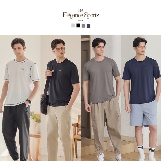[Elégance Sports] 26SS 남성 냉감 기능성 쿨 메쉬 라운드 티셔츠 4종