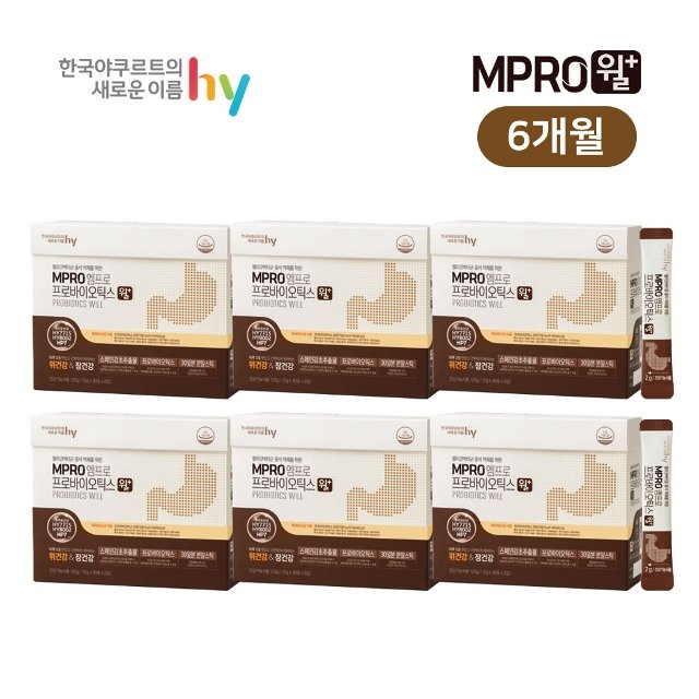 [반값세일]한국야쿠르트 엠프로 프로바이오틱스 윌 플러스 6박스 (6개월분)