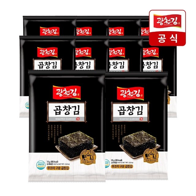 [광천김] 무조미 구운 곱창 전장김 18g x 10봉