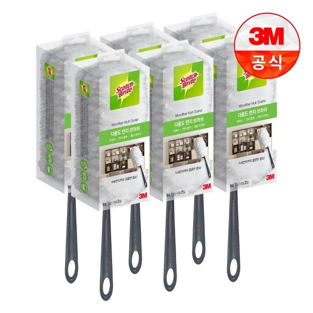 [3M]뉴 다용도 먼지떨이/브러쉬 핸들 + 리필 2입 X 6개