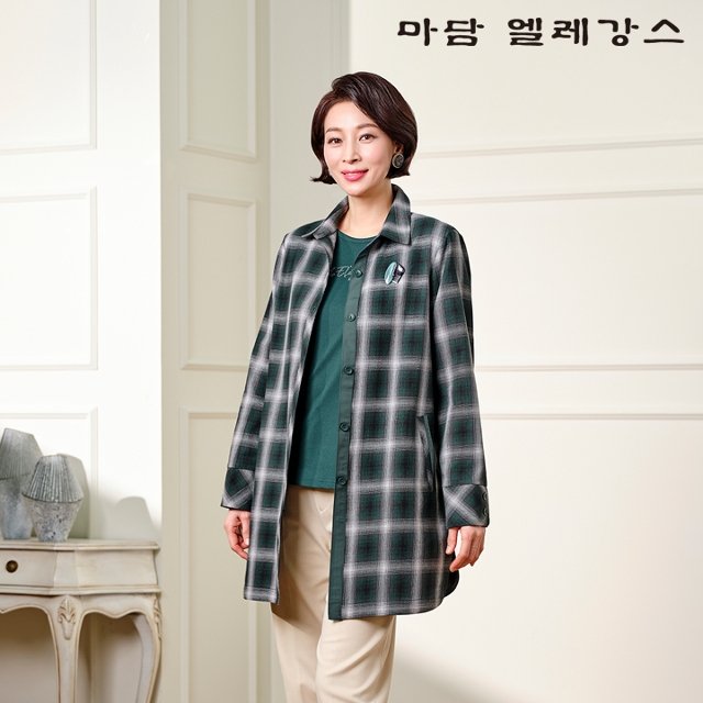 25SS 마담엘레강스 체크러브 앙상블 (자켓+블라우스)