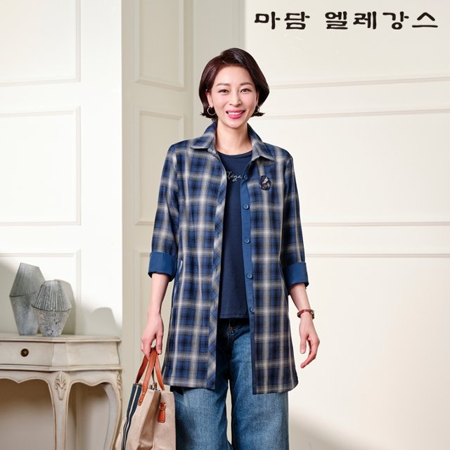 25SS 마담엘레강스 체크러브 앙상블 (자켓+블라우스)
