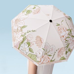 [1+1] 메종플라워 자외선 햇빛차단 3단 암막우산 양산겸용(+전용파우치) 