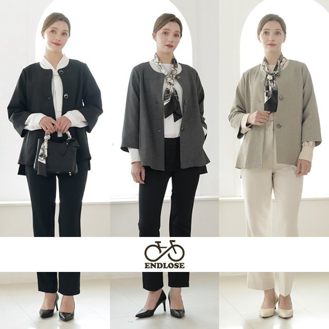 26SS 엔드로제 스카프 노카라 자켓 1종