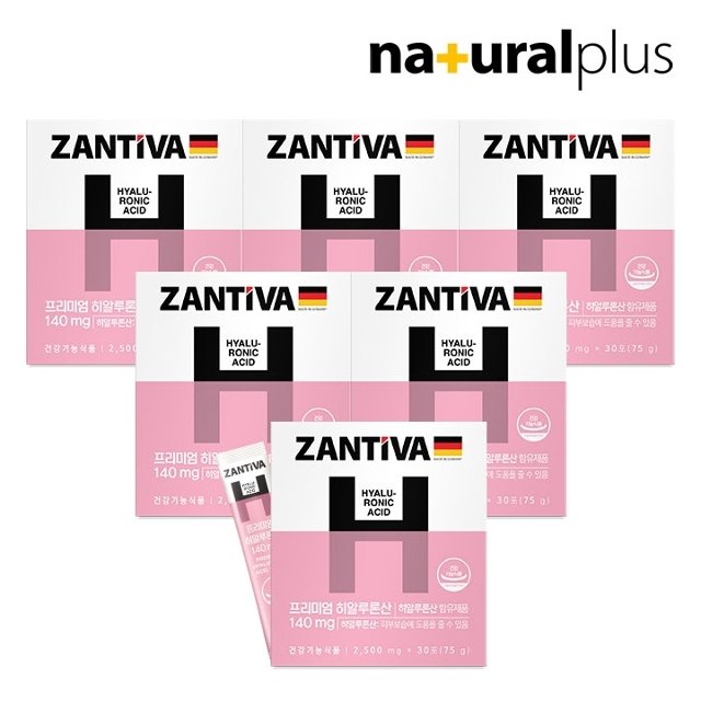 독일 잔티바 프리미엄 히알루론산140mg 30포 6박스 / 피부보습 저분자피쉬콜라겐
