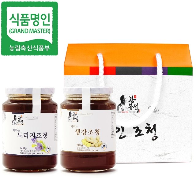강봉석 명인 도라지/생강조청 600gx2개입 / 제32호 대한민국 조청 식품명인 / 도라지청 생강청 명절선물세트