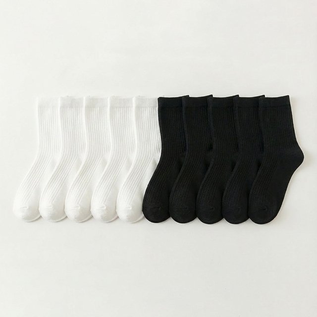 [10+10] 매일 신는 짱짱골지양말 화이트10+블랙10 (총 20켤레)