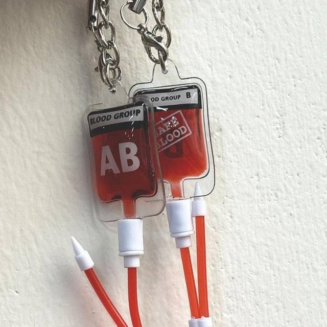 헌혈팩 참 백팩 액세사리 소품 열쇠고리 가방 혈액형 (WFKC1FA)