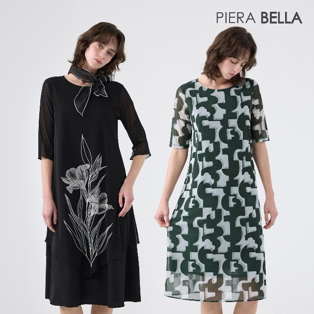 [초특가] 피에라벨라 메쉬 프린트 원피스 2종