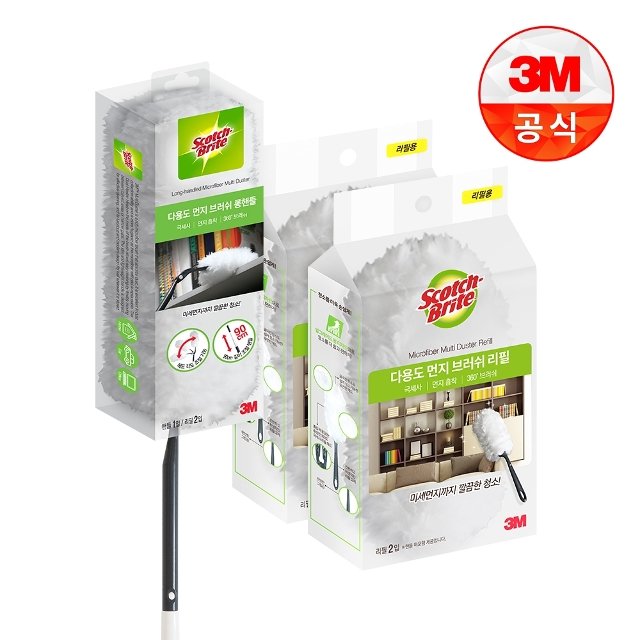 [3M]뉴 다용도 먼지떨이/브러쉬 롱핸들 + 리필 6입