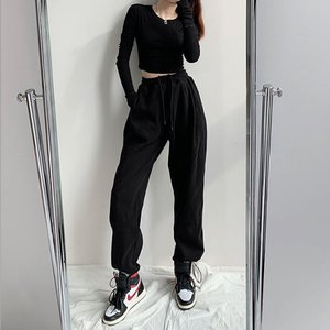 [제라카] 여자 와이드 밑단 스트링 조거팬츠 편한 밴딩바지 MDP073