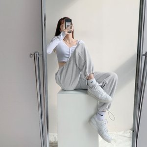 [제라카] 여자 와이드 밑단 스트링 조거팬츠 편한 밴딩바지 MDP073