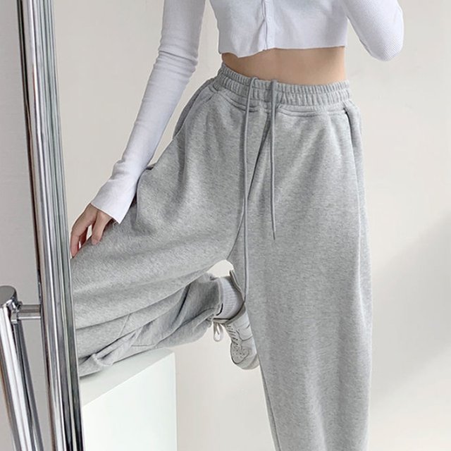 [제라카] 여자 와이드 밑단 스트링 조거팬츠 편한 밴딩바지 MDP073